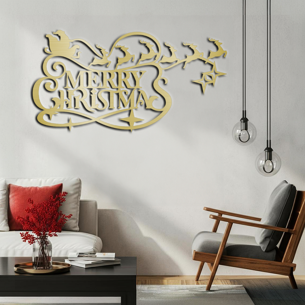 Merry-christmas-santa-guiding-his-sleigh-decorative-metal-sign