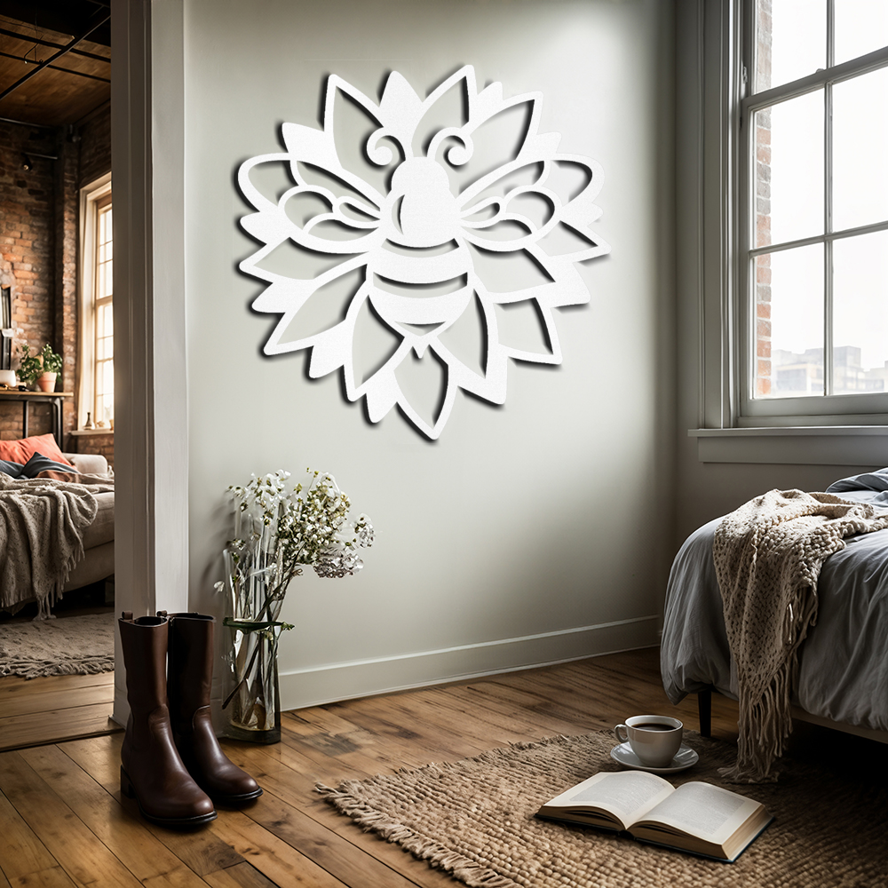 Bee on a Sunflower, decorative metal wall art