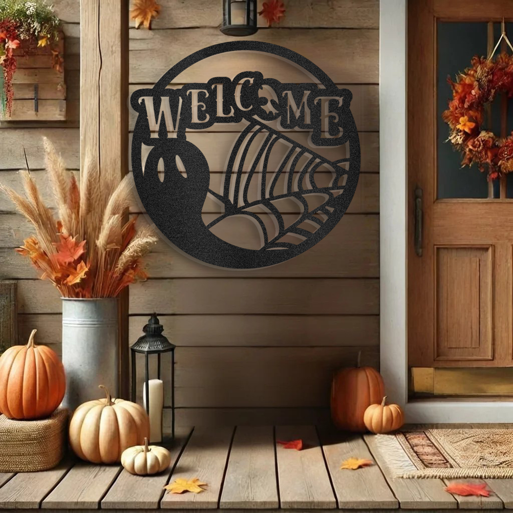 cobweb-ghost-holloween-welcome-sign