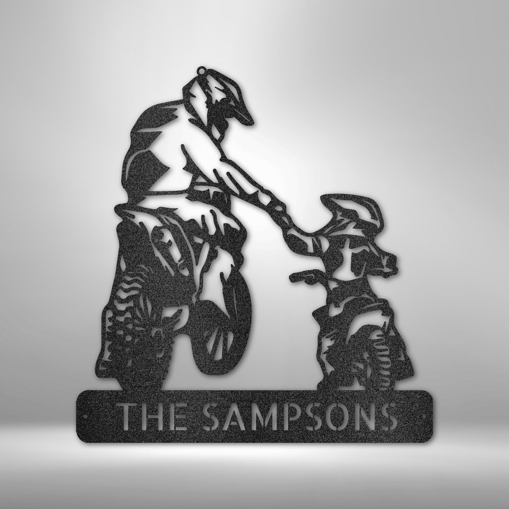 father-and-son-motorcross-monogram-steel-sign