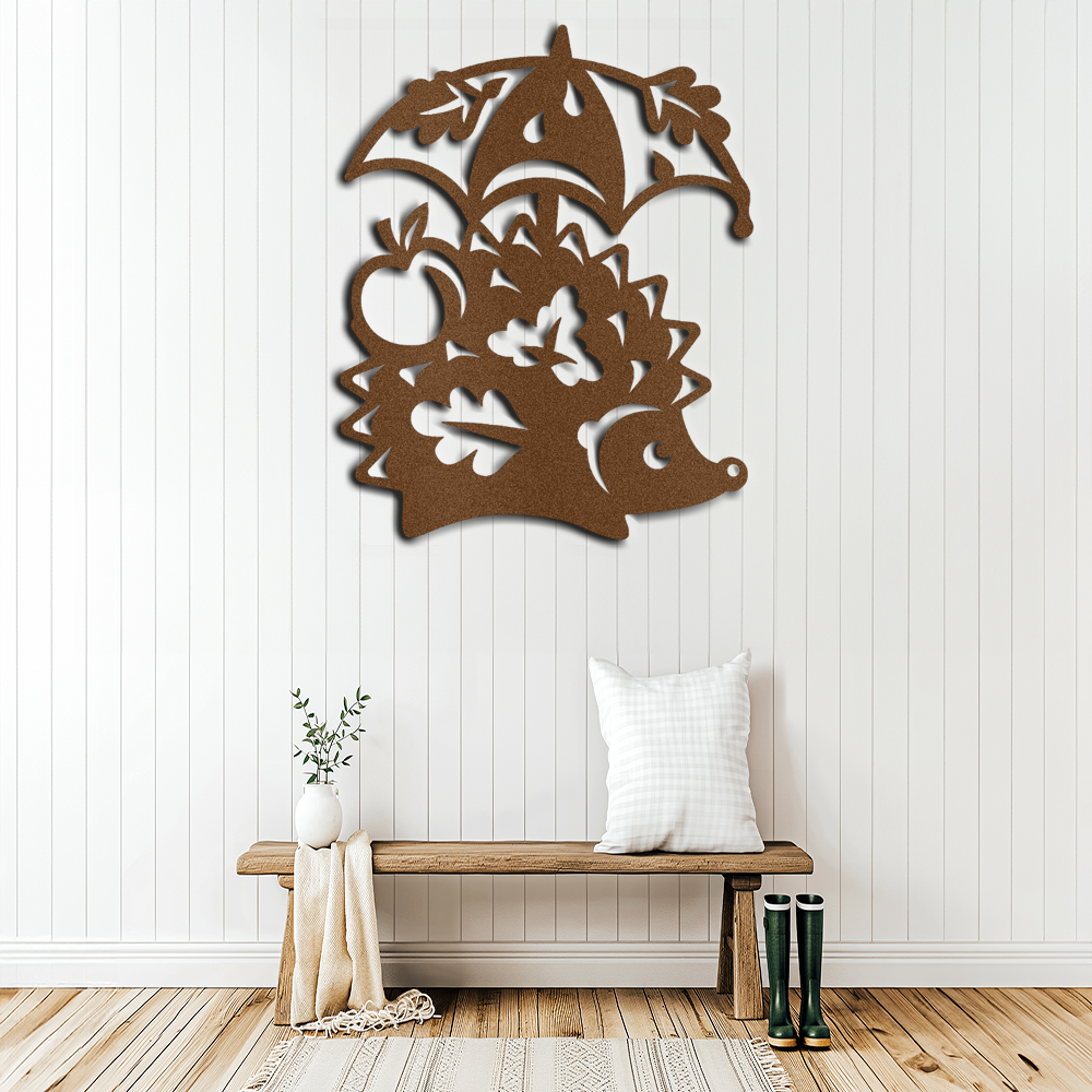 hedgehog-under-an-umbrella-metal-decorative-sign