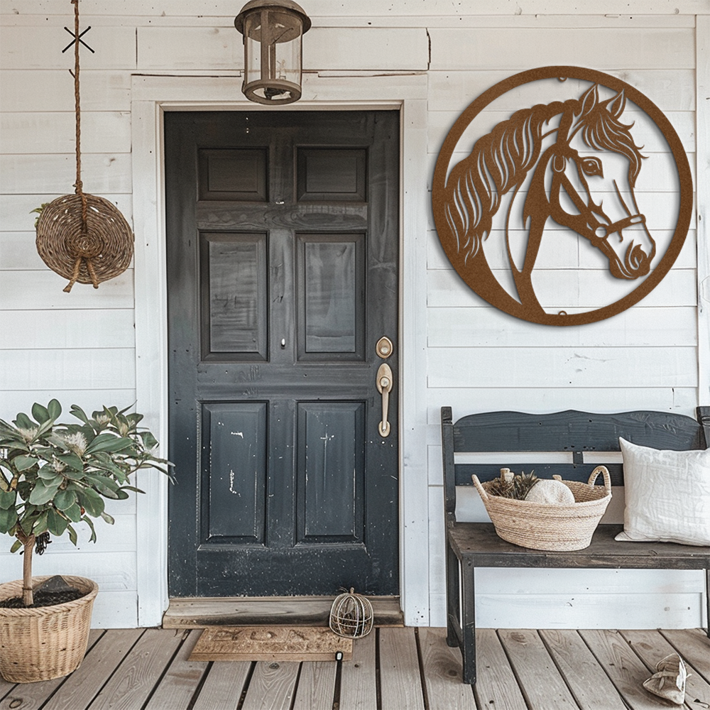 Regal Horses Head Metal Wall Art - A Homage to Rancher Spirit and Stable Grace