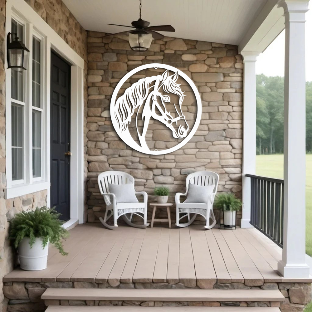 Regal Horses Head Metal Wall Art - A Homage to Rancher Spirit and Stable Grace