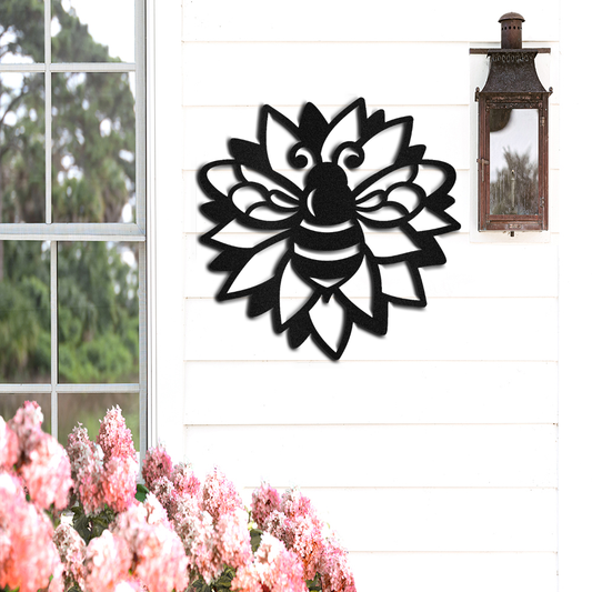 Bee on a Sunflower, decorative metal wall art