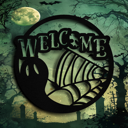 cobweb-ghost-holloween-welcome-sign