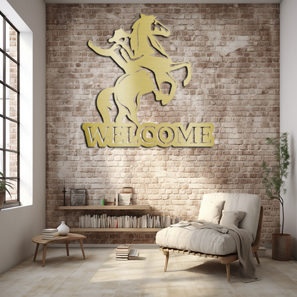 cowboy-riding-a-horse-welcome-sign