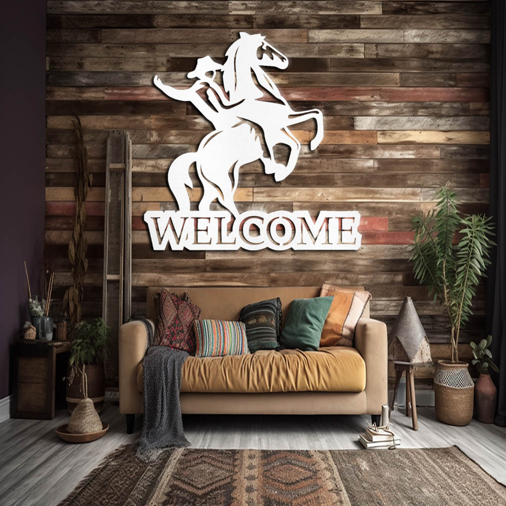 cowboy-riding-a-horse-welcome-sign