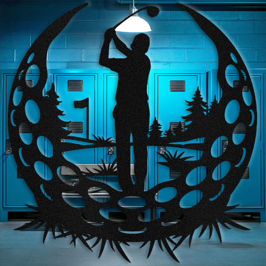 Dynamic Golfer Metal Wall Art - Ideal for Sports Enthusiasts and Father's Day Gift