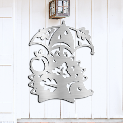 hedgehog-under-an-umbrella-metal-decorative-sign
