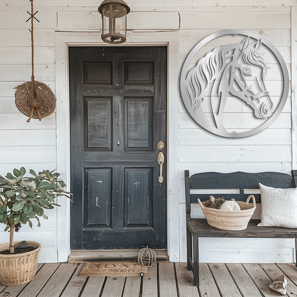 Regal Horses Head Metal Wall Art - A Homage to Rancher Spirit and Stable Grace