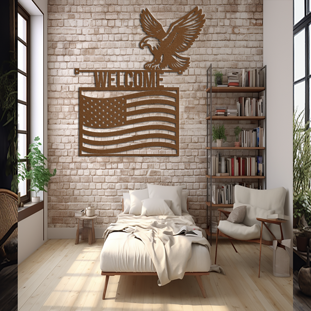 patriotic-American eagle-American flag