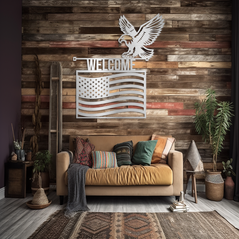 patriotic-American eagle-American flag