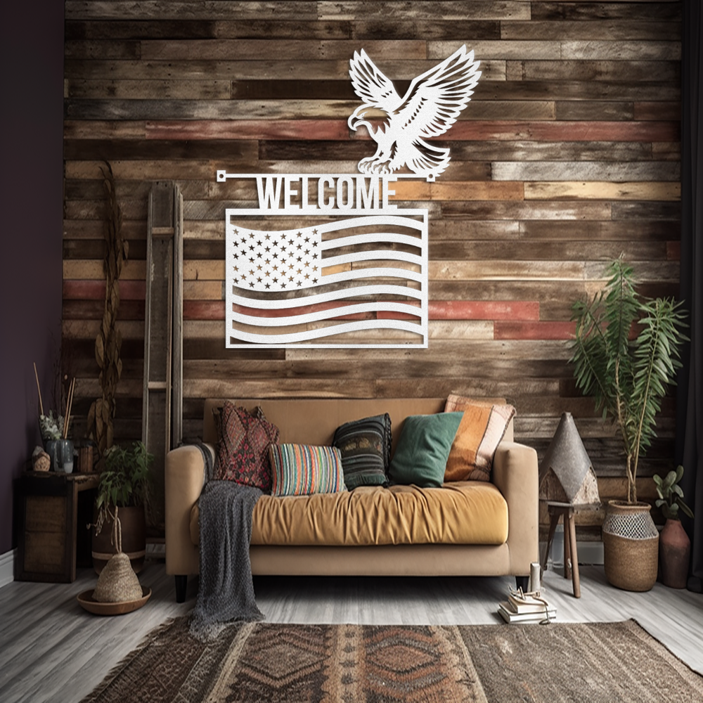 patriotic-American eagle-American flag