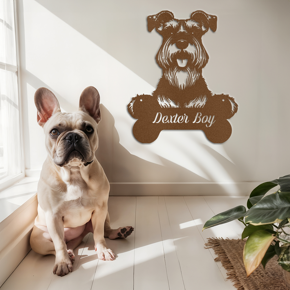 schnauzer-dog-bone-customize-metal-sign